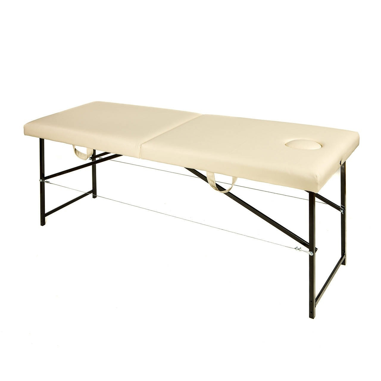 Кушетка 190х70 см косметологічна масажна ручне складання Складаний стіл для масажу Слонова кістка, фото 1