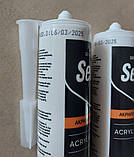 Герметик акриловий  Selsil 20 Acrylic Sealant білий універсальний водостійкий 270ml, фото 4