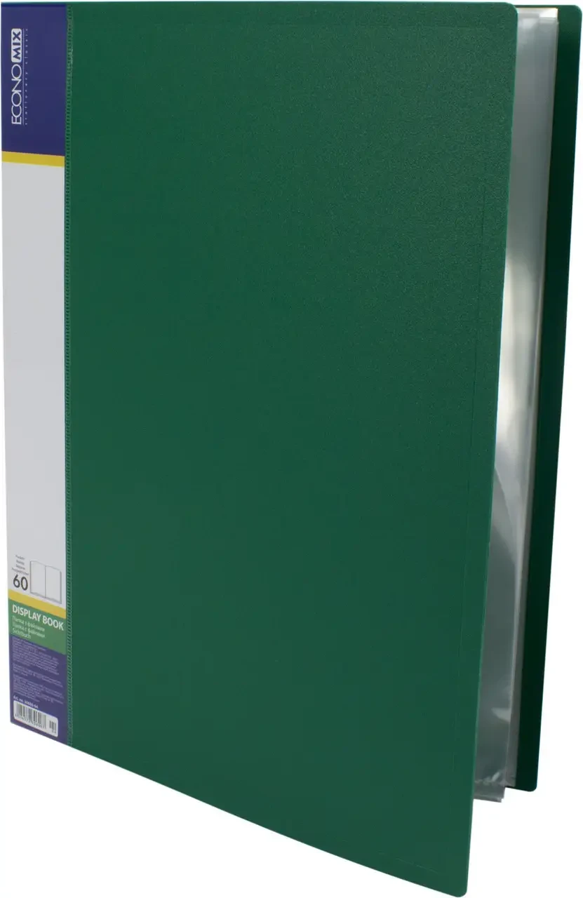 Папка для проспектів А4 EconoMix 60 файлів асорті Е30606-04 зелена