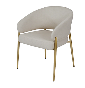 Стілець Мальта тканина айворі золоті ніжки ТМ Prestol