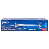 Сигнал пневматический воздушный VITOL CA-1340 1 дудка металл с компрессором 12B 420мм, фото 4