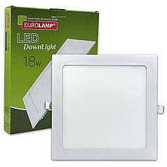 LED світильник вбудований Eurolamp 18W 4000K LED-DLS-18/4