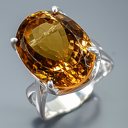 Цитрин срібна каблучка, 0521ЛЦ