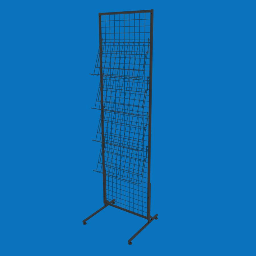 Торгова сітка-стійка 50х180 на 4 похилі кошики, кут нахилу 70 градусів, чорна