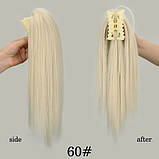 Шиньйон хвіст рівний на крабі Скандинавський білий каскад 40 см термовлокно, фото 2