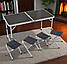 Зручний розкладний стіл для пікніка та 4 стільця + парасолька 1,8 м у ПОДАРУНОК!, фото 4