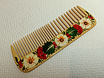 Гребінець широкий розписний ручної роботи в техніці Петриківський розпис