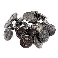 Гудзик джинсовий 17мм Блек Нікель (50шт.)