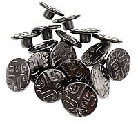 Гудзик джинсовий 17мм Блек Нікель (50шт.)