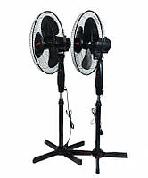 Підлогові вентилятори FS40-5 з регулюванням швидкості, 2 штуки в комплекті, колір чорний