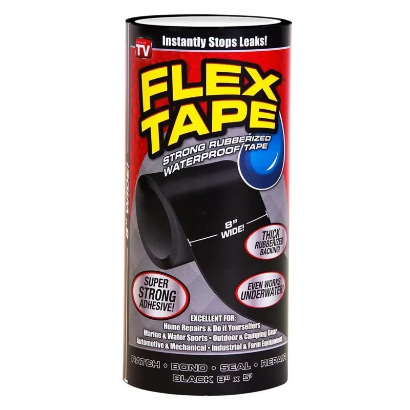 Надсильна клейка стрічка Flex Tape Чорний ширша 20 см, Lента Flex Tape 20 см
