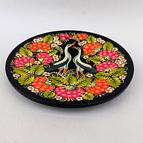 Тарілка 15 см у подарунковій коробці "Лелеки в калині" з авторським петриківським розписом, фото 2