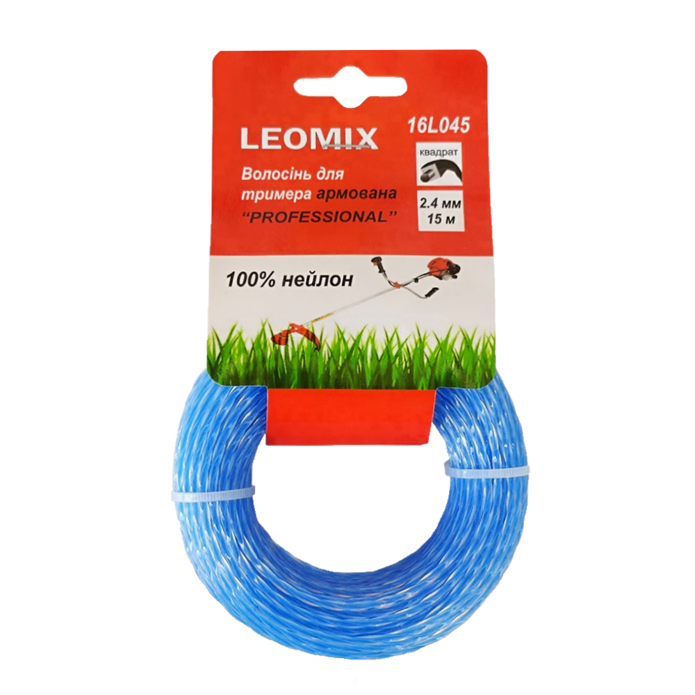 Жилка для тримера, 2,4мм*15м армована кручена