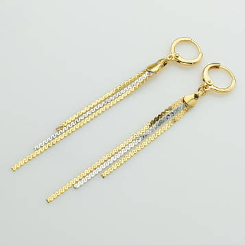 XUPING Сережки Позолота + Родій Висота 8см, Ширина 0.5см