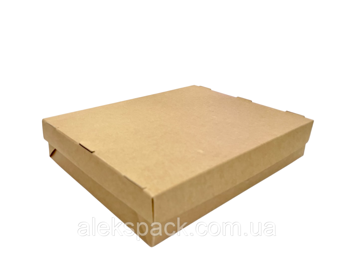 Коробка для суші 250*200*50 мм крафт 100шт/уп (розріз) 250 ящ, фото 1