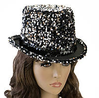 Шляпа цилиндр Блеск (серебряная)