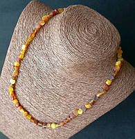 Буси бурштин 8х6 мм 50 см багатогранник частково оброблений