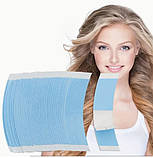 Скотч стрічка двостороння для фіксації перуки і накладних пасм дугою невидима набір 100 шт, фото 4