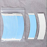 Скотч стрічка двостороння для фіксації перуки і накладних пасм дугою невидима набір 100 шт, фото 6