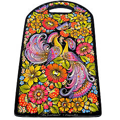 Дошка обробна з петриківським розписом "Дві Птахи" 40*24 см, гарний подарунок у подарунковій коробці.