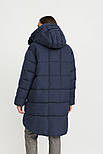 Довгий жіночий пуховик з високим коміром Finn Flare W20-51005-101 синій 2XL, фото 2