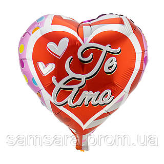 Кулька 45см Серце з принтом 13135 (1шт)