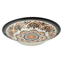 Тарілка супова керамічна 8-ка з візерунком D20*6cм 500мл 6895-72 MZOPT