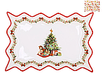 Блюдо прямокутне новорічне порцелянове Різдвяна ялинка 25*17 см BonaDi