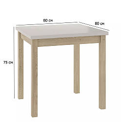 Кухонний стіл маленький Adam 80 см кашемір на ніжках дуб кремона торро в стилі мінімалізм