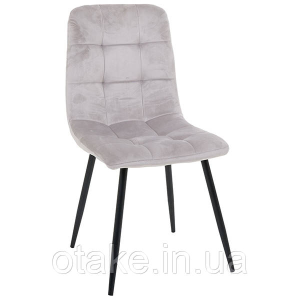 Стілець Cherry-C чорний/вельвет світло-сірий, фото 1