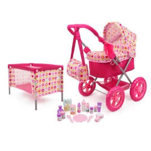 Ігровий набір для ляльки FiVEoNiNE (коляска, манеж, аксесуари) T837048