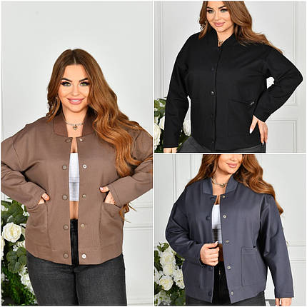 Піджак бомбер з алексу без підкладу напівбатал та батал, фото 1