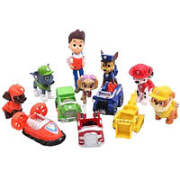 Набір фігурок Щенячий патруль із транспортом 12в1 Скай, Чейз, Маршал, Рокі, Кремез, Зума, 4-8 см — Paw Patrol