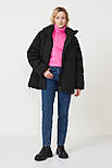 Зимова жіноча куртка oversize Baon B0423504-200 чорна M, фото 2