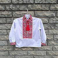 Вишиванка-сорочка ЛЬВІВ, біла з червоно-чорною вишивкою