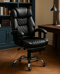 Крісло керівника з підставкою для ніг VIRGO X9 LUXURY Чорний