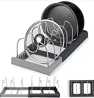 Розсувний органайзер для каструль та кришок з кількома рівнями зберігання Lid Rack 223-23 A-529