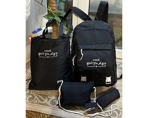 Стильний і яскравий набір 4 в 1 рюкзак, Набір 4 в 1 шкільний рюкзак, сумка-шопер, пенал, сумочка-клатч через пле, фото 2