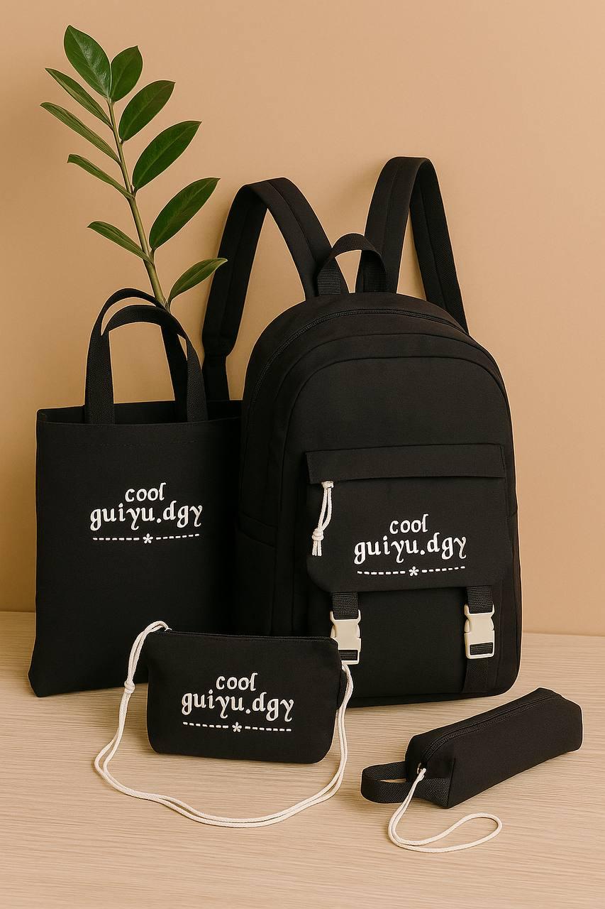 Стильний і яскравий набір 4 в 1 рюкзак, Набір 4 в 1 шкільний рюкзак, сумка-шопер, пенал, сумочка-клатч через пле