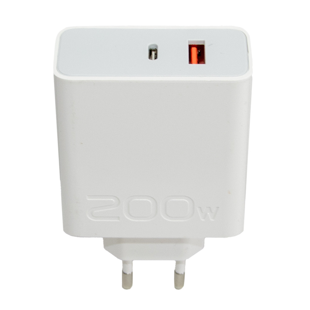 Зарядка для телефону 200W Power Adapter Suit USB-A/USB-C Білий, зарядний пристрій для смартфона, фото 1