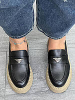 Туфлі лофери " ШКІРА " жіночі 6 пар у ящику чорного кольору 37-41, фото 4