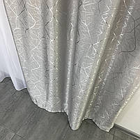 Штори льон "бите скло" світло-сірі  з білим шифоновим тюлем ALBO (SHTN-M17-6), фото 4