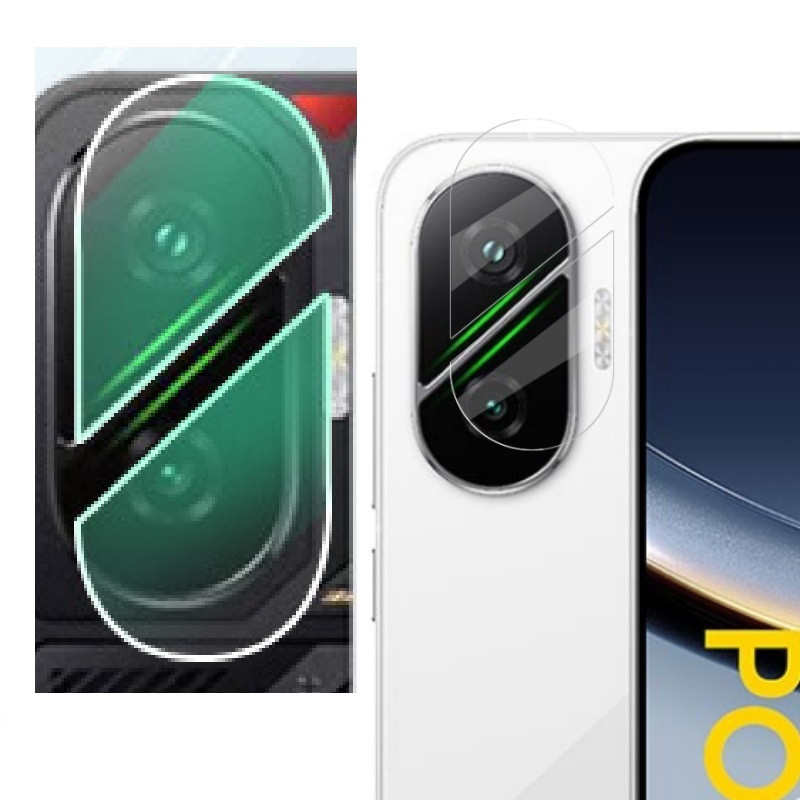 Скло модуля камери на Poco F7 захисне протиударне камера 5D | 9H | 2.5D | Nano - покриття "HYPER", фото 1