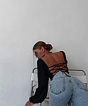 Жіночий топ зі шнурівкою на спині й об'ємними рукавами (р. 42-46) 31043433, фото 9