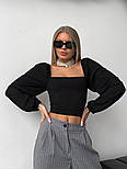 Жіночий топ зі шнурівкою на спині й об'ємними рукавами (р. 42-46) 31043433, фото 8