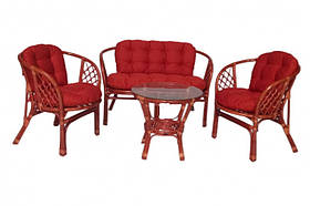 Садові меблі Cruzo Багама абрикос комплект із ротанга плетені крісла диван із кавовим столиком