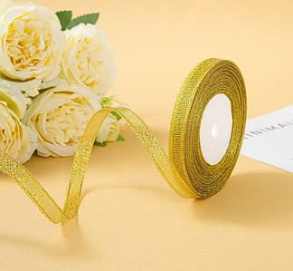 Стрічка парча / 1.2 см / Бунт - 23 метри / Золотий