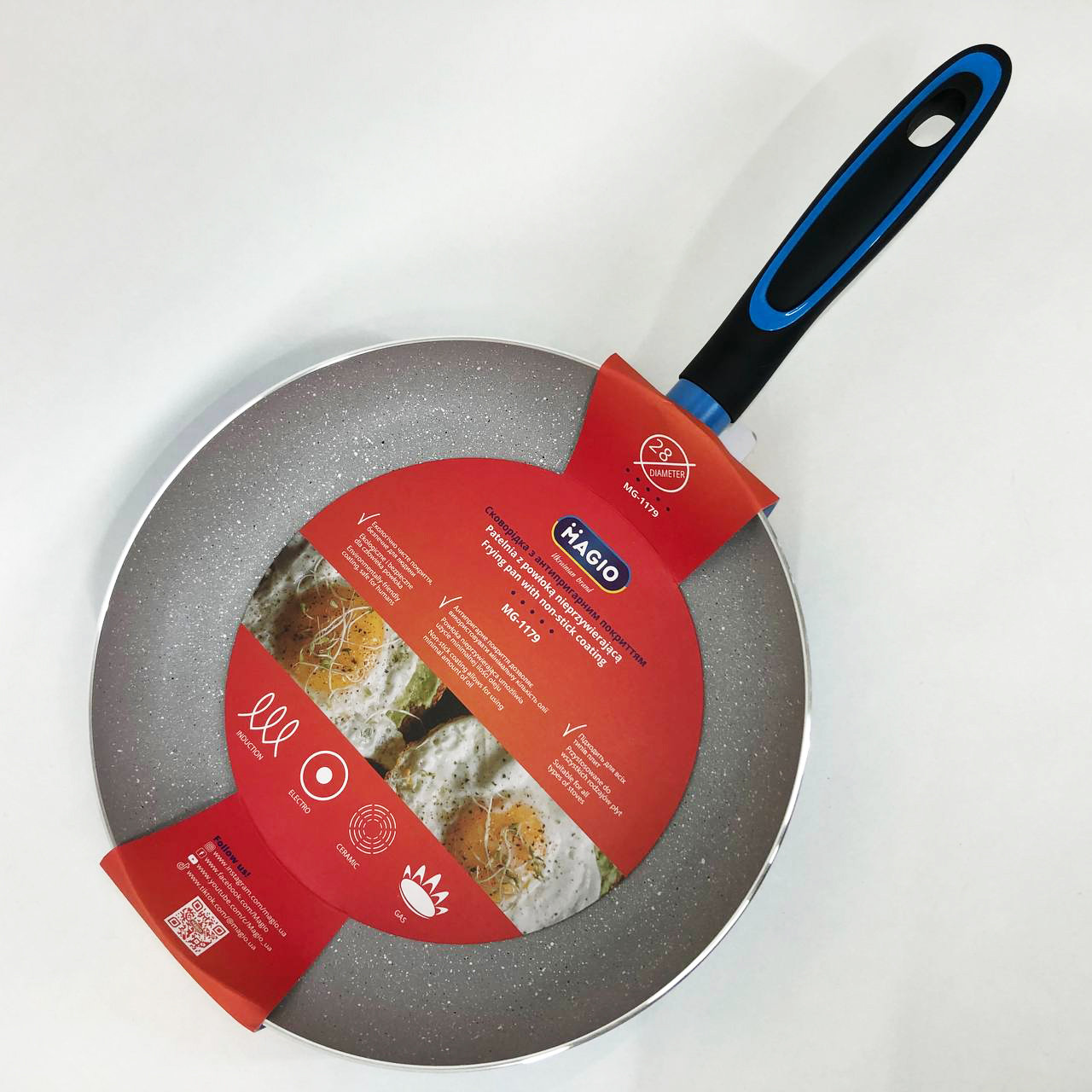 Надійна сковорода для дому, Сковорода алюмінієва з антипригарним покриттям Якісна для дому JU-42 - фото 1 - id-p2695900240