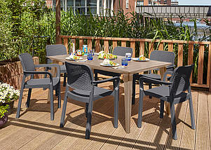 Стілець садовий пластиковий Keter Samanna, сірий, фото 3