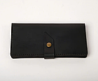 Чоловічий компактний вінтажний гаманець портмоне з натуральної шкіри з монетницею ручної роботи Promo чорний, фото 4